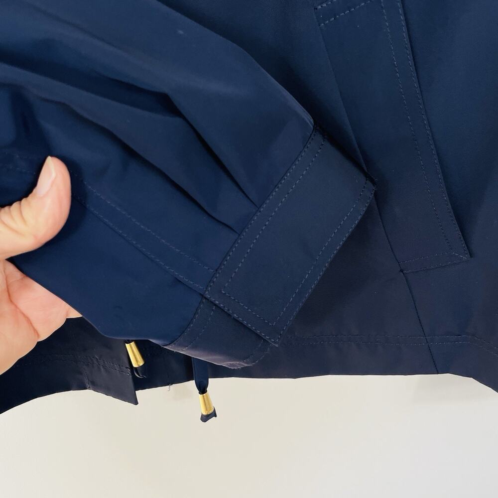 St. John Funnel Neck Rain Jacket Windbreaker Size XL Navy Cowl Neck Lightweight - Picture 5 of 16